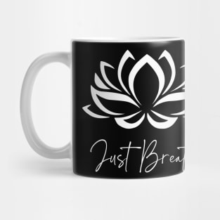 Just Breathe Buddha Lotus Flower Meditation Yoga Mug